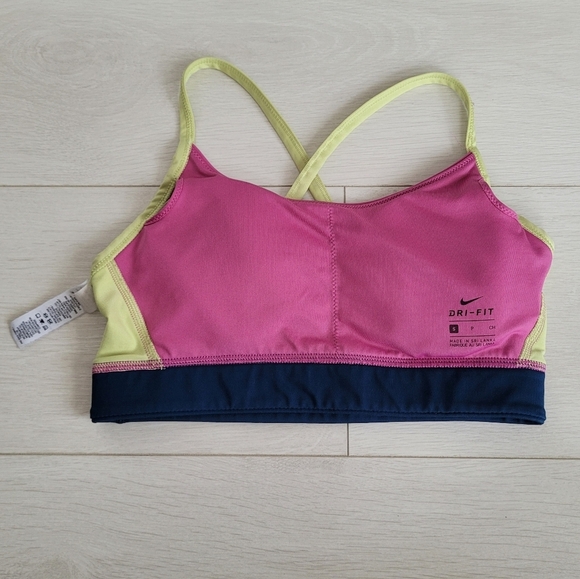 Nike Dri-Fit Colorful Sports Bra w Removable Inserts - Picture 2 of 5